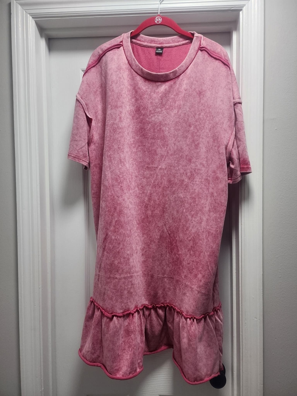 Kids Pink Ruffle Hem Dress